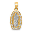 Our Lady of Guadalupe with CZ Outline Charm Pendant in Real 10k Multi-Tone Gold