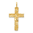 Nugget Cross Charm Pendant in Real 10k Yellow Gold