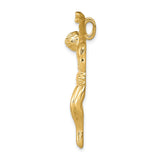 10k Yellow Gold Crucifix Pendant with Jesus on Cross, Catholic Christian Faith Charm