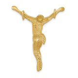 10k Yellow Gold Crucifix Pendant with Jesus on Cross, Catholic Christian Faith Charm