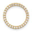 Polished CZ Circle Chain Slide Charm Pendant in Real 10k Yellow Gold