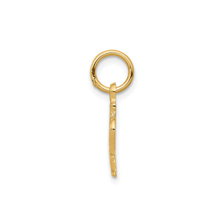 10k Yellow Gold Football Pendant with Heart Design, Unisex Sports Charm
