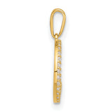 10k Yellow Gold Crescent Moon Pendant with White Stones and Star Accents, Celestial Jewelry for Women