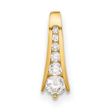 10k Yellow Gold Vertical Pendant with Graduated Cubic Zirconia, Tapered Minimalist Design