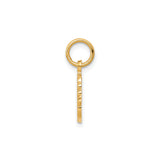 10k Yellow Gold Pendant Charm, I Love Swimming with Wave Design, Unisex Sports Jewelry