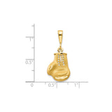 10k Yellow Gold Boxing Glove Pendant, Detailed Laced Design, Sports Charm for Men or Unisex Wear