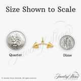 10k Yellow Gold Barbell Pendant, Dumbbell Fitness Charm Symbolizing Strength and Dedication