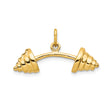 10k Yellow Gold Barbell Pendant, Dumbbell Fitness Charm Symbolizing Strength and Dedication