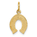 10k Yellow Gold Horseshoe Pendant Charm, Luck Symbol Jewelry for Women or Unisex Wear