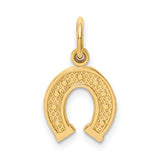10k Yellow Gold Horseshoe Pendant Charm, Luck Symbol Jewelry for Women or Unisex Wear