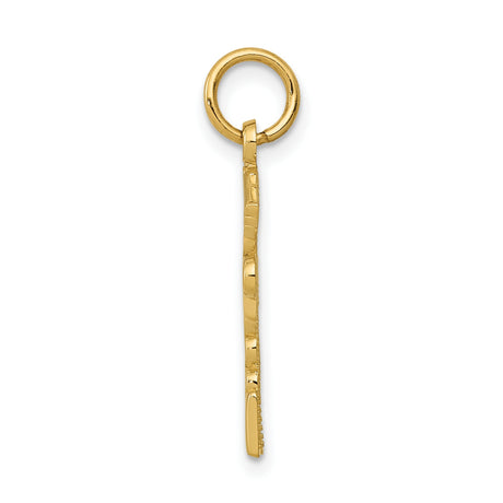 10k Yellow Gold Caduceus RPN Pendant, Registered Practical Nurse Medical Symbol Charm