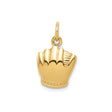 10k Yellow Gold Catchers Mitt Pendant, Detailed Baseball Glove Charm, Sports Jewelry for Men and Women