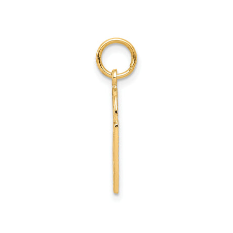 10k Yellow Gold Basketball Hoop Pendant with Ball, Sports Charm for Men and Women