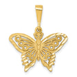 10k Yellow Gold Butterfly Pendant with Cut-Out Wing Detail, Nature-Inspired Design for Women