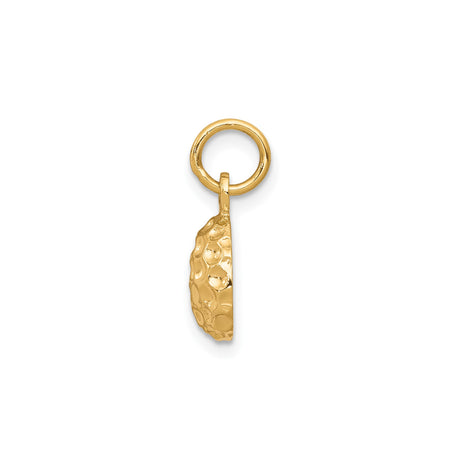 10k Yellow Gold Golf Ball Charm Pendant, Dimpled Sports Design for Men and Women
