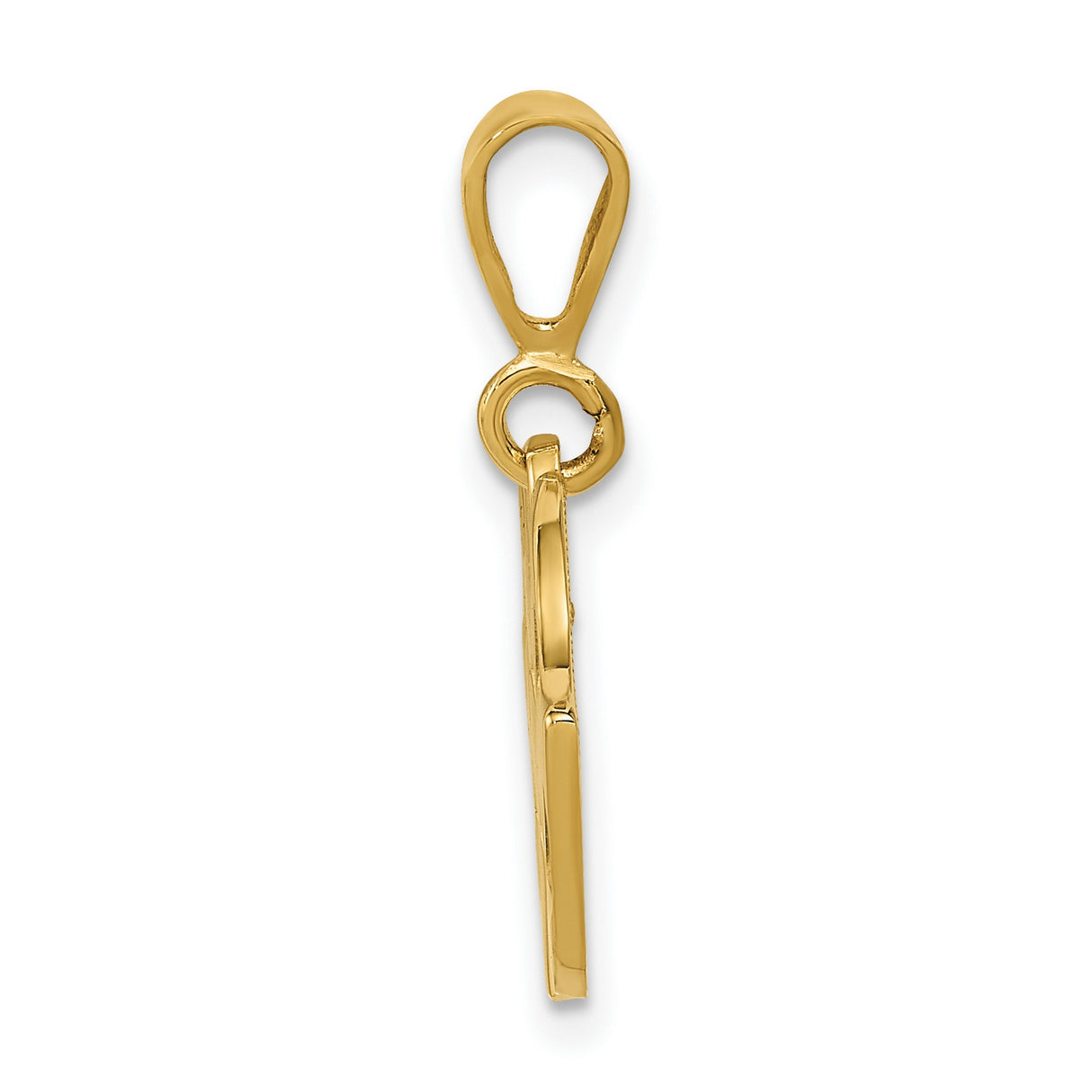 10k Yellow Gold Pendant with Crossed Checkered Flags, Racing Theme for Men and Car Enthusiasts