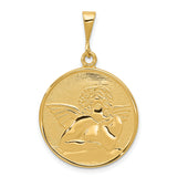 Polished Satin Angel Charm Pendant in Real 10k Yellow Gold