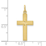 Diamond-Cut Cross Charm Pendant in Real 10k Yellow Gold