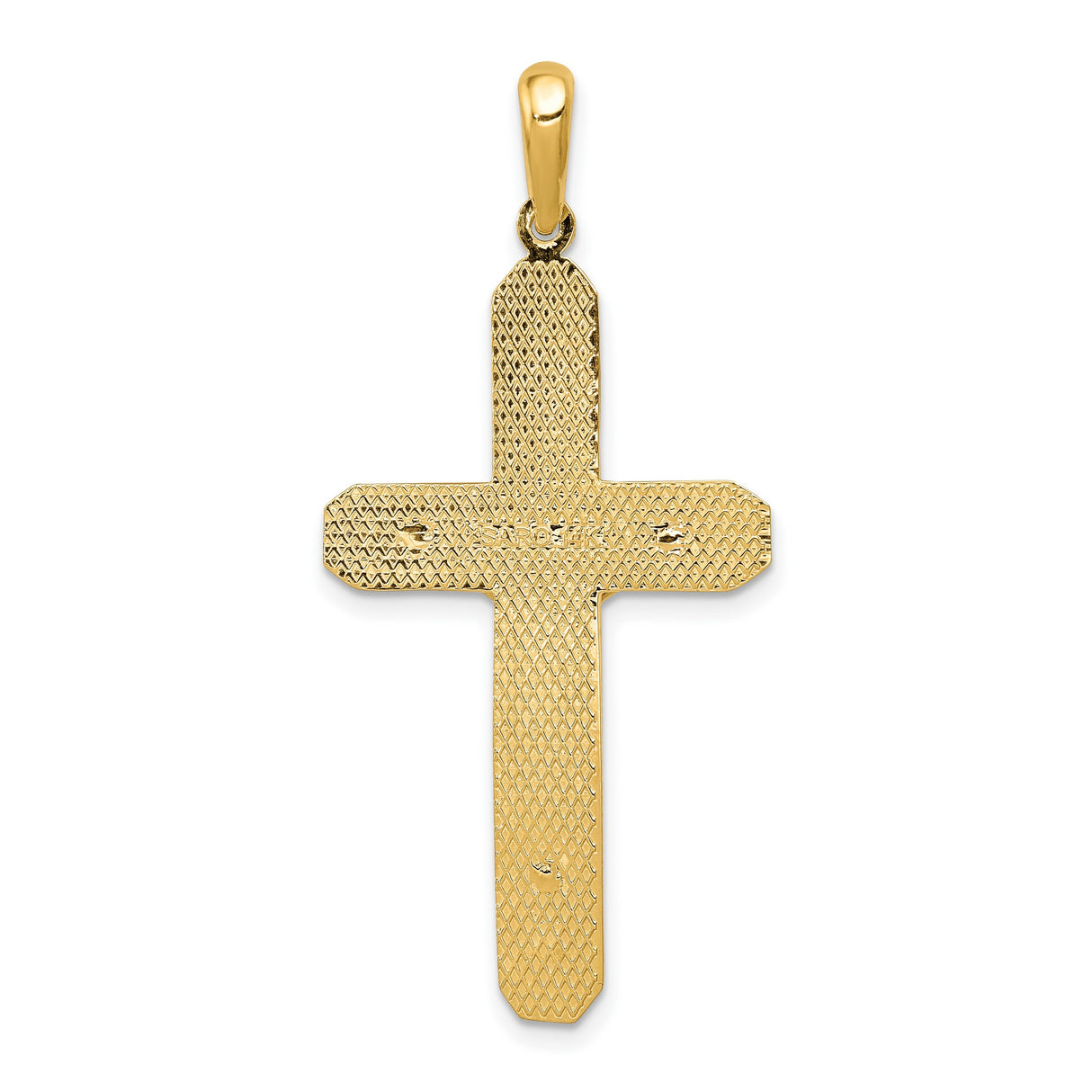 10k Yellow Gold Crucifix Cross Pendant Featuring Jesus Figure, Polished Religious Charm