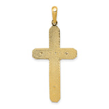10k Yellow Gold Crucifix Cross Pendant Featuring Jesus Figure, Polished Religious Charm