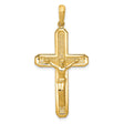 10k Yellow Gold Crucifix Cross Pendant Featuring Jesus Figure, Polished Religious Charm