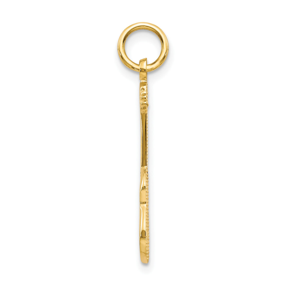 10k Yellow Gold Guitar Pendant, Detailed Acoustic Guitar Design, Music Charm Jewelry for Musicians