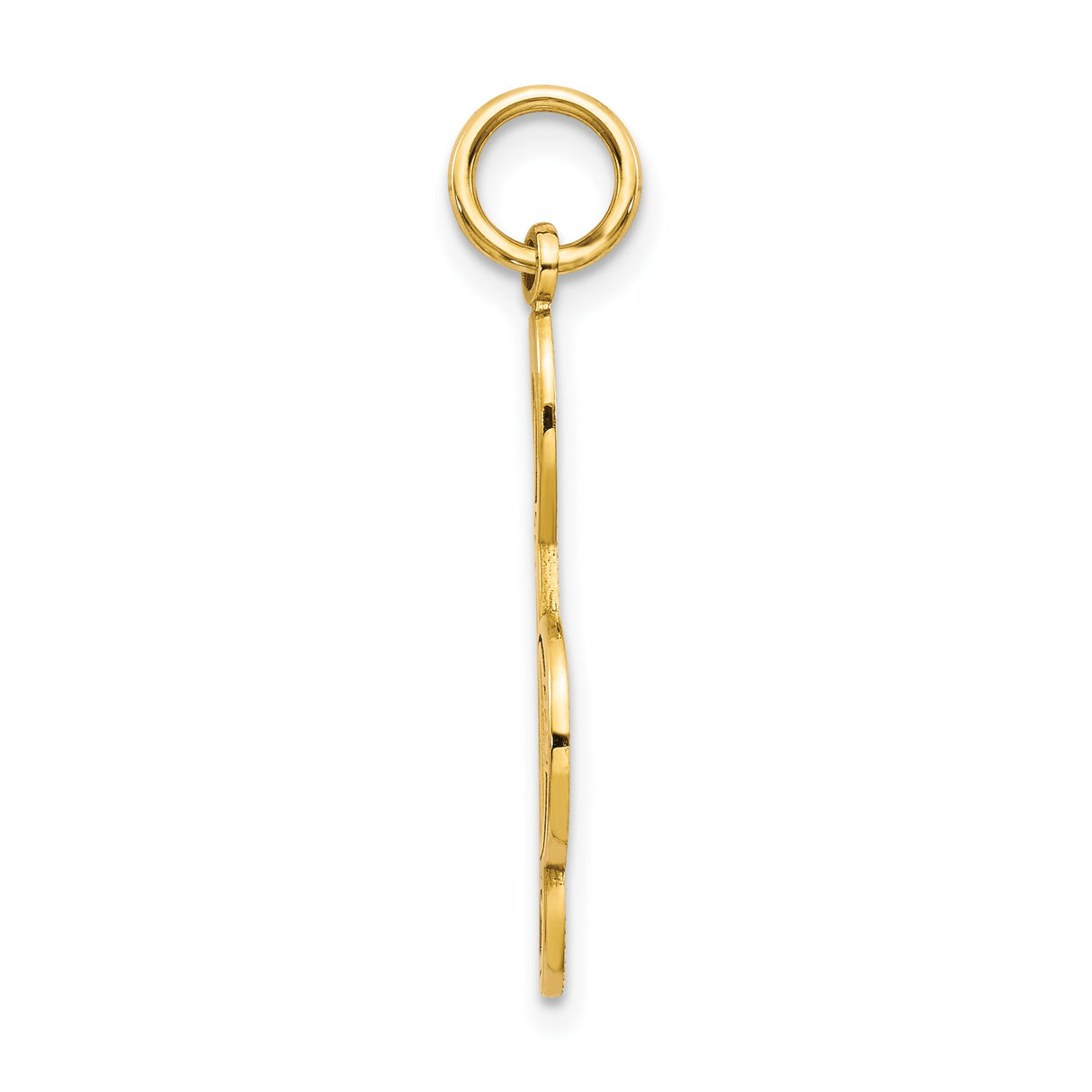 10k Yellow Gold Treble Clef Music Pendant, Staff Lines, Musical Symbol Jewelry for Women or Unisex