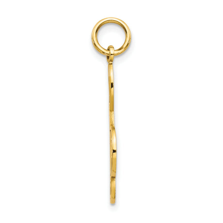 10k Yellow Gold Treble Clef Music Pendant, Staff Lines, Musical Symbol Jewelry for Women or Unisex
