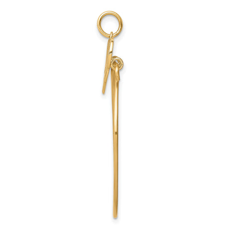 10k Yellow Gold Heart Pendant with Love Lettering, Romantic Jewelry for Women