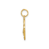 10k Yellow Gold Heart Pendant, Intertwined Open Dual Heart Design for Women
