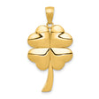 10k Yellow Gold Four Leaf Clover Pendant, Polished Shamrock Charm, Irish Heritage Design
