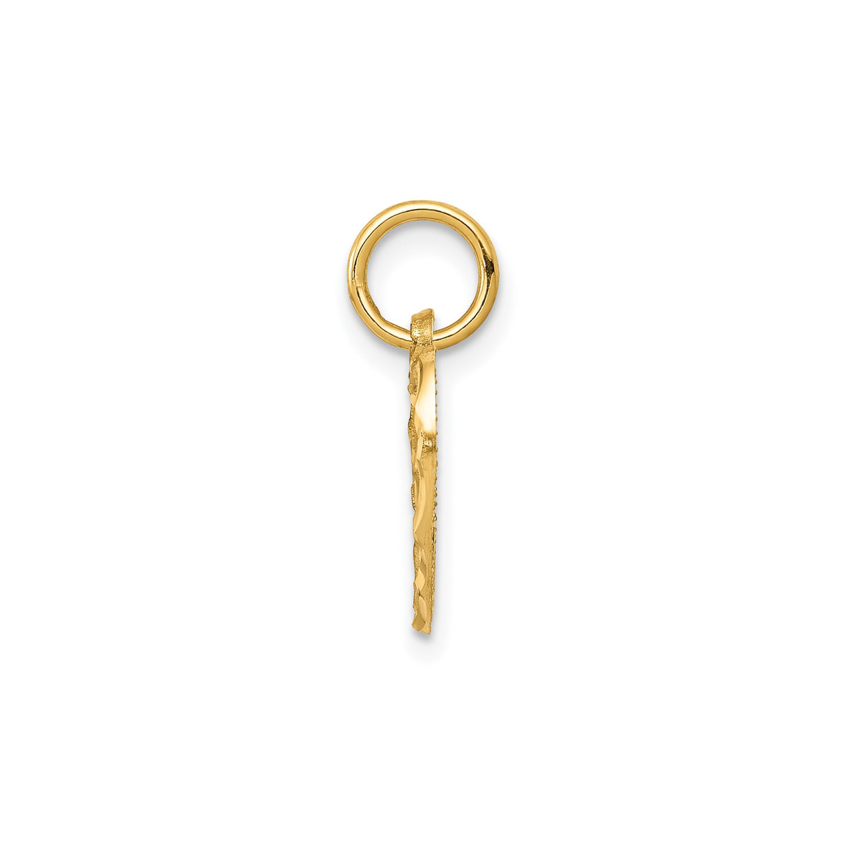 10k Yellow Gold Heart Pendant with Filigree Lace Design and Textured Finish