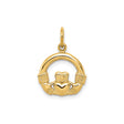 10k Yellow Gold Claddagh Pendant with Heart, Crown and Hands Irish Symbol