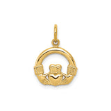 10k Yellow Gold Claddagh Pendant with Heart, Crown and Hands Irish Symbol