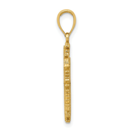 10k Yellow Gold Snowflake Pendant with Six-Point Design, Winter-Inspired Charm