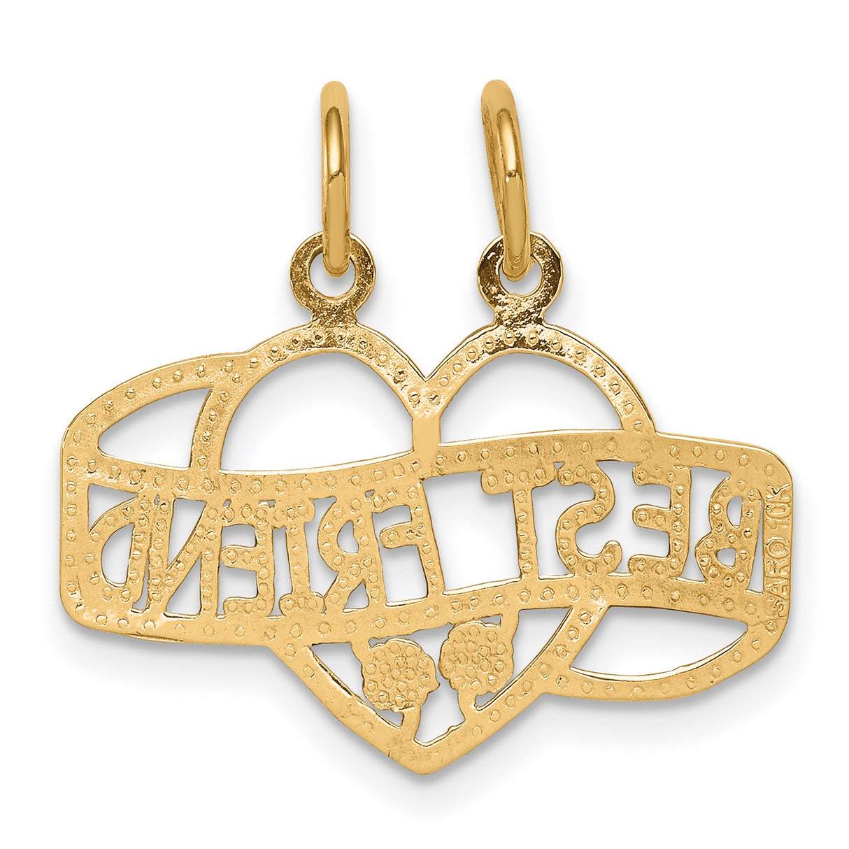 BEST FRIEND BREAK APART Charm Pendant in Real 10k Yellow Gold