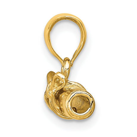 10k Yellow Gold Diploma Scroll Pendant with Bow Tie, Graduation Charm, Unisex Academic Jewelry