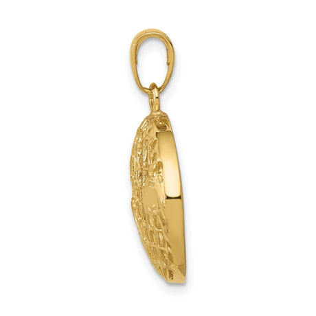 10k Yellow Gold World Map Cutout Pendant, Globe Design, Travel and Explorer Theme, Unisex