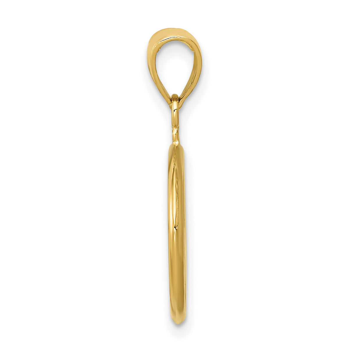 10k Yellow Gold Pendant, Peace Sign Symbol, Retro Boho Charm for Women or Unisex Wear