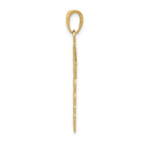10k Yellow Gold Caduceus Pendant with Double Snakes and Wings, Medical Staff Symbol Charm