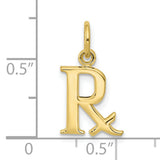 10k Yellow Gold RX Pendant, Medical Charm with Prescription Symbol for Pharmacists and Pharmacy Techs
