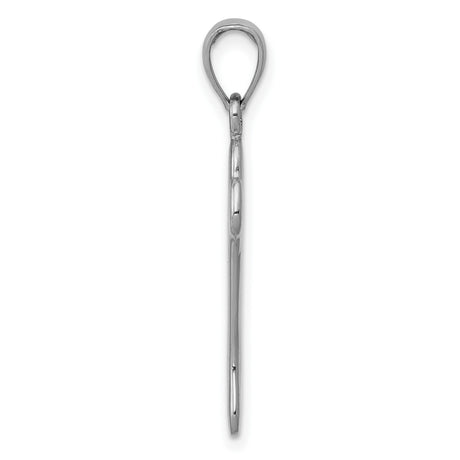 10k White Gold Bone Shaped Pendant, Minimalist Dog Bone Charm, Pet Memorial Jewelry