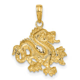 10k Yellow Gold Dragon Pendant with Chinese Zodiac Design for Men and Unisex Wear