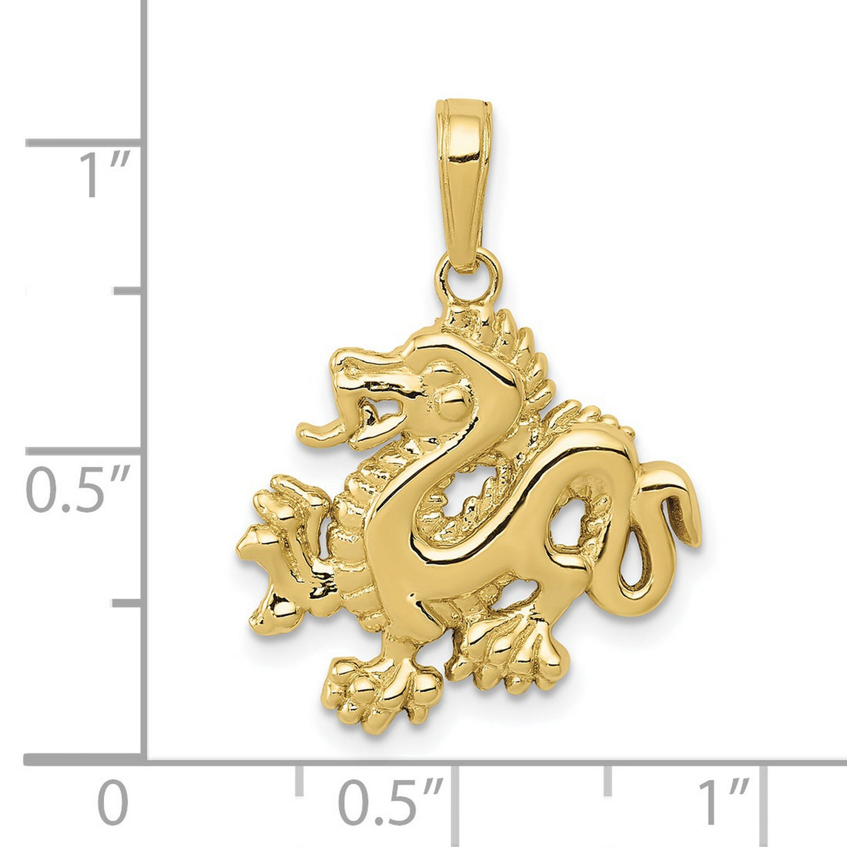 10k Yellow Gold Dragon Pendant with Chinese Zodiac Design for Men and Unisex Wear
