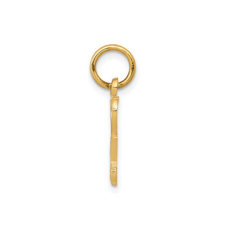 10k Yellow Gold Pendant, Heart with I Love Sex Design, Flirty Provocative Unisex Charm
