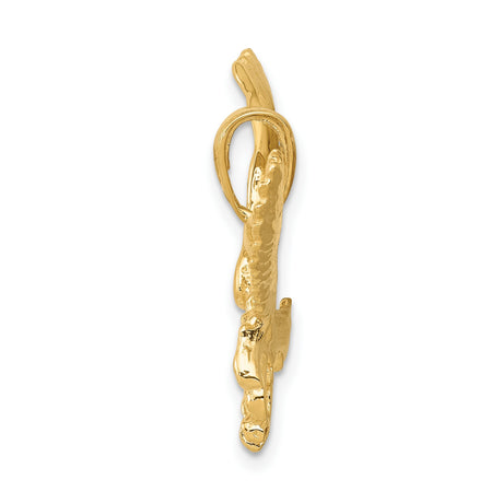 10k Yellow Gold Eagle Pendant with Outstretched Wings, Bold Animal Motif for Men