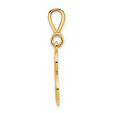 10k Yellow Gold Initial B Pendant with Filigree and Floral Script Design