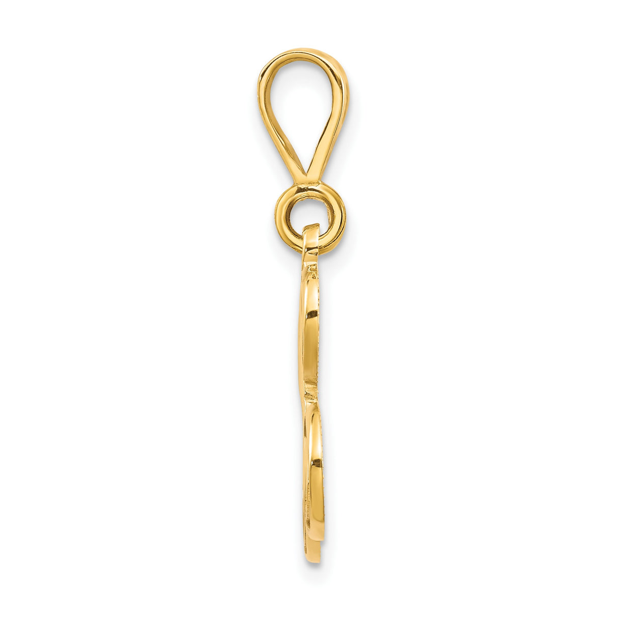 10k Yellow Gold Initial L Pendant with Filigree Detailing, Monogram Charm for Women