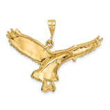 10k Yellow Gold Eagle Pendant with Outstretched Wings, Symbol of Strength and Freedom for Men