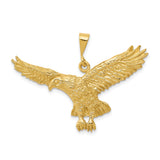 10k Yellow Gold Eagle Pendant with Outstretched Wings, Symbol of Strength and Freedom for Men